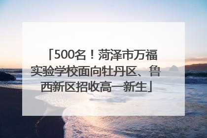 500名！菏泽市万福实验学校面向牡丹区、鲁西新区招收高一新生