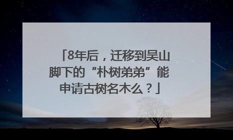 8年后，迁移到吴山脚下的“朴树弟弟”能申请古树名木么？