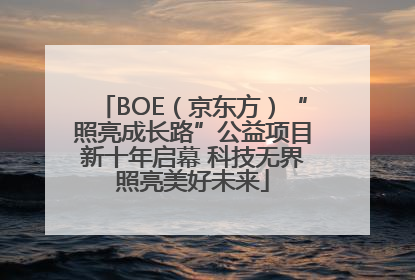 BOE（京东方）“照亮成长路”公益项目新十年启幕 科技无界照亮美好未来